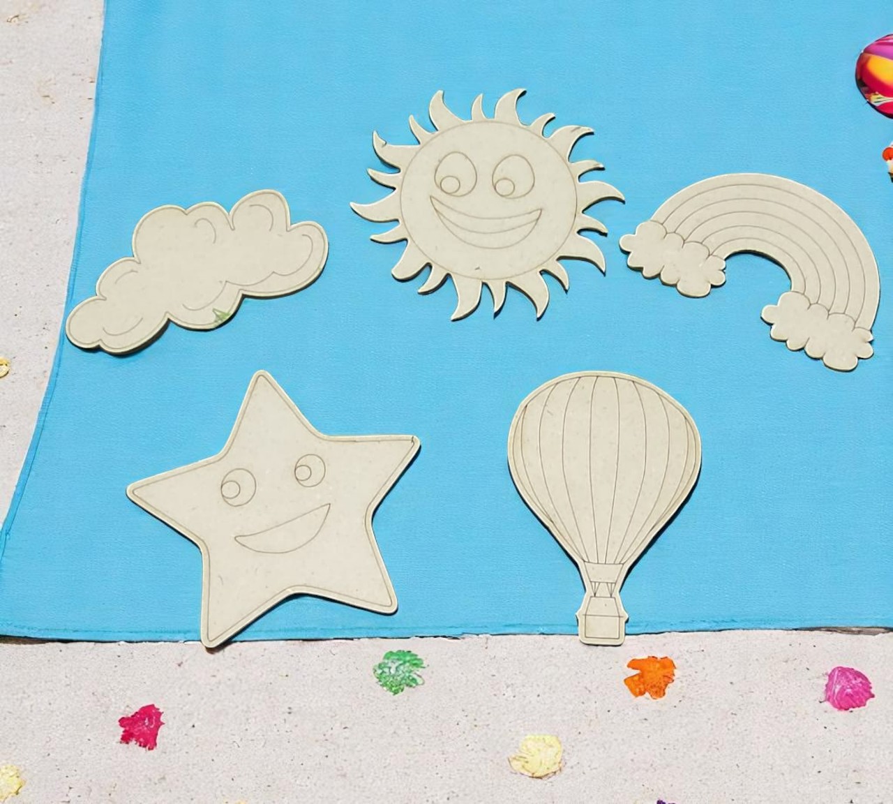 MDF PRE MARK CUT- 5 INCH SKY THEME (SET OF 5)