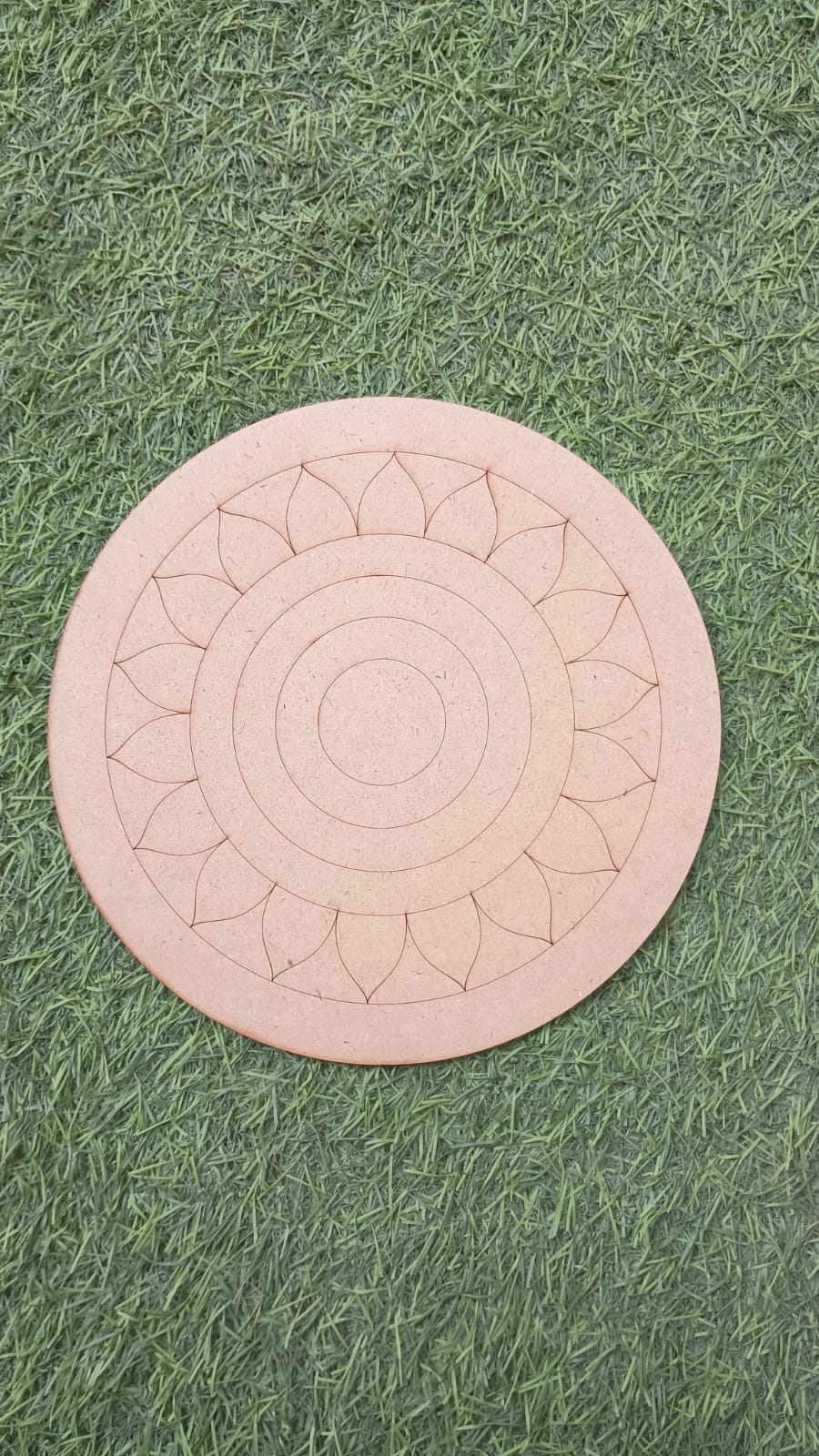 8 Inch MDF Mandala Art Pre-Marked Cutout for DIY Craft & Home Decor