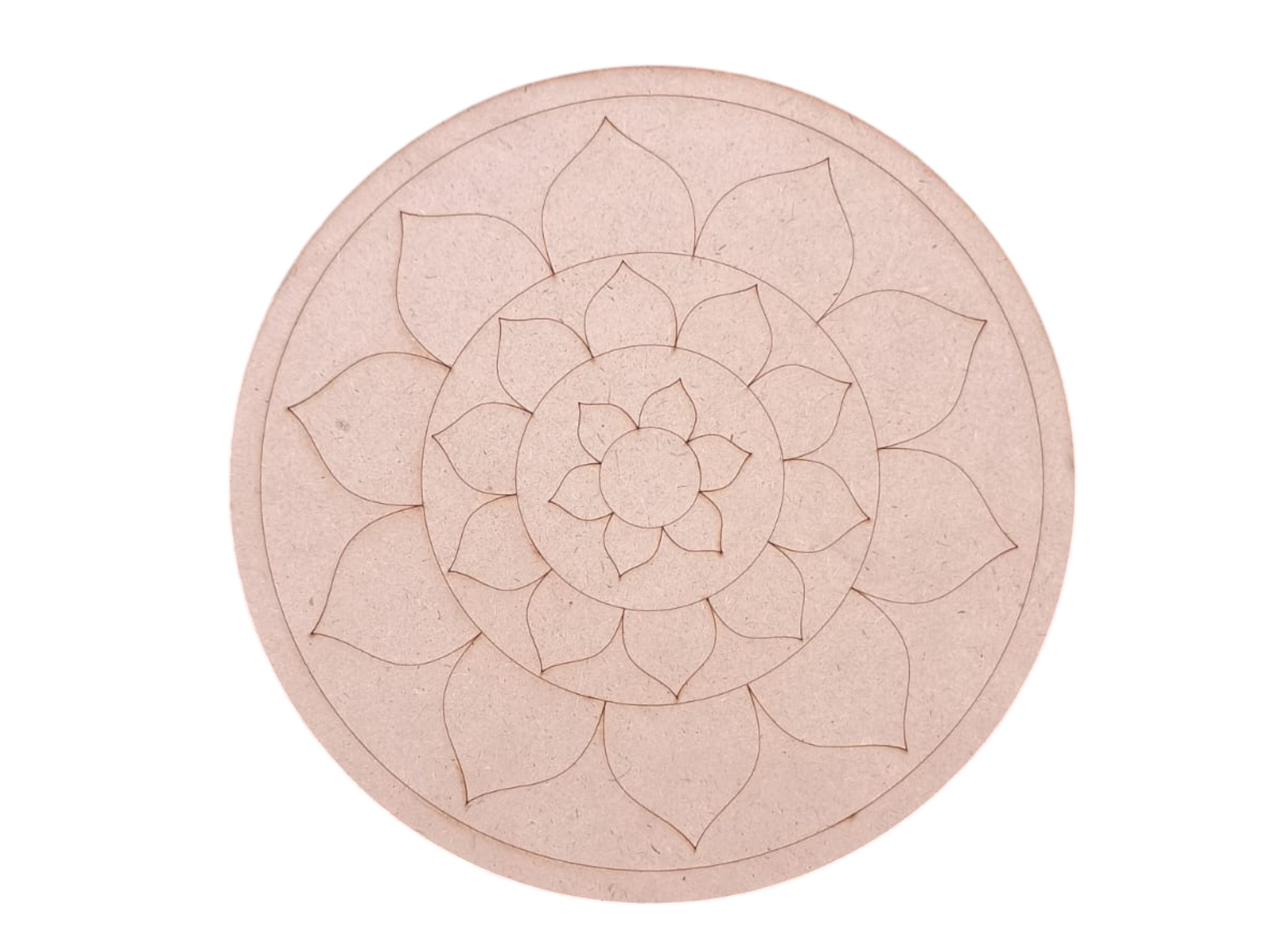 8 Inch MDF Mandala Art Pre-Marked Cutout for DIY Craft & Home Decor