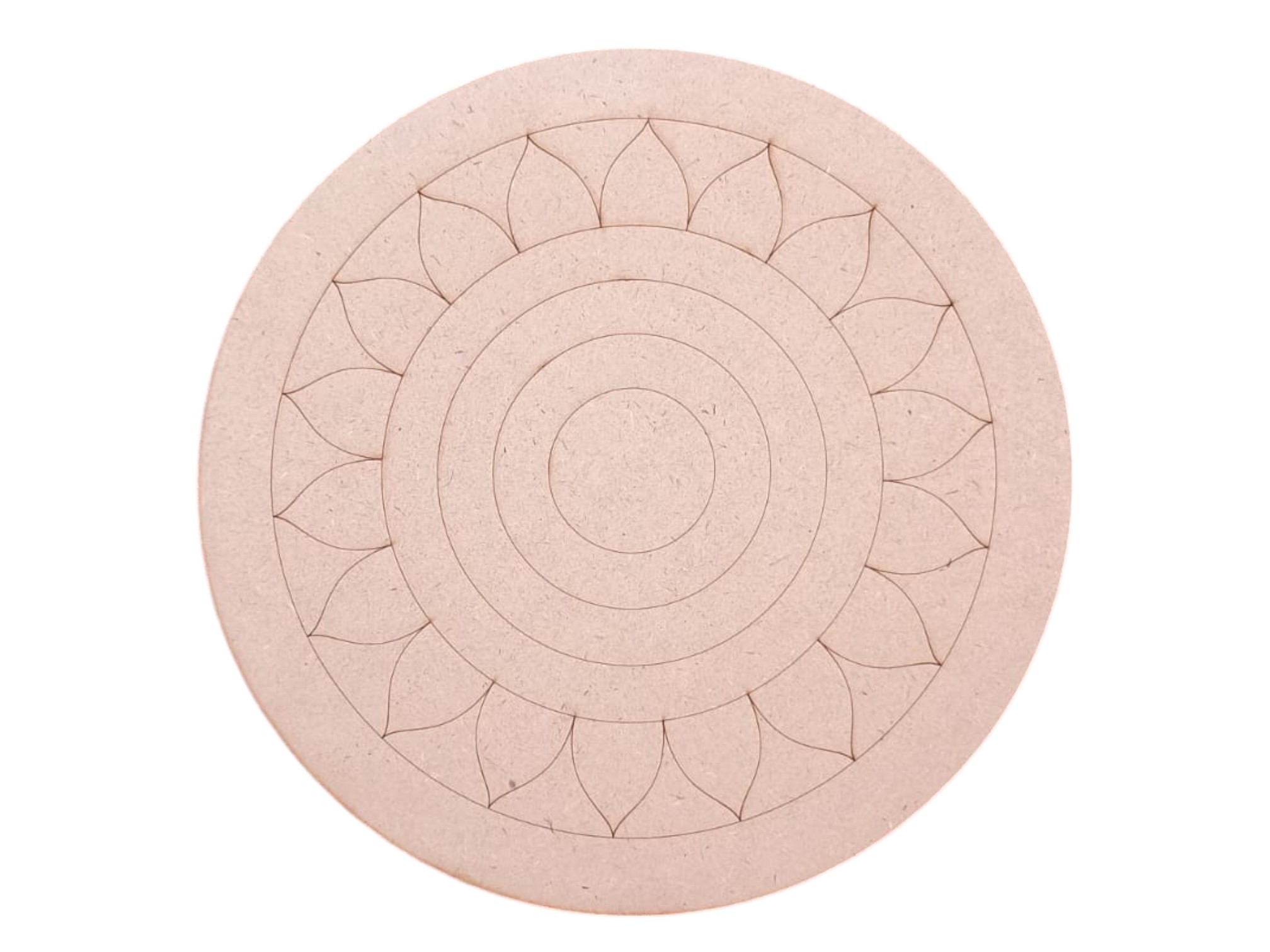 8 Inch MDF Mandala Art Pre-Marked Cutout for DIY Craft & Home Decor